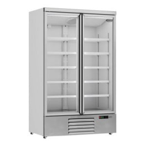 Positive Stainless Steel Refrigerated Cabinet 2 Glass Doors 1000 L CombiSteel