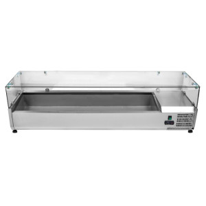 Refrigerated Glass Countertop Saladette - 7 x GN 1/3 - Dynasteel