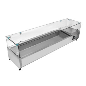 Glazen Koelwerkbank voor Salades - 8 x GN 1/3 - Dynasteel