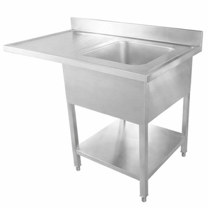 Spoelbak met Vaatwasser Doorgang, Achterwand en Plank - 1200 x 700 - Afdruiprek Links - Dynasteel