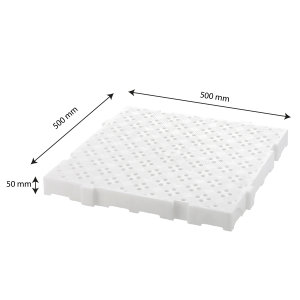 Gitterrost 50 x 50 cm - Dicke 50 mm - Weiß - Gilac
