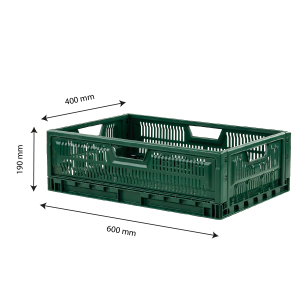 Opvouwbare Stapelbare Krat 600 x 400 - 36 L - Groen