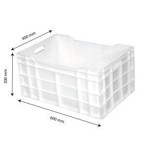 Caisse 600 x 400 Pleine 60 L Blanc - Gilac