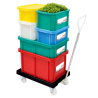 Rectangular Bin 15 L with HACCP Lid - Green - Gilac