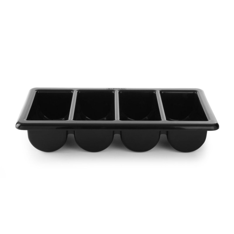 Black Cutlery Tray - 4 Compartments Hendi