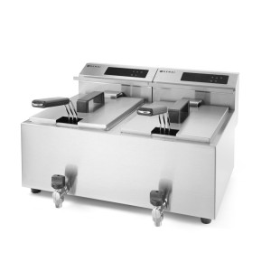 Friteuse Profi Line met digitale aftapkraan - 2 x 8 l - Merk HENDI - Fourniresto