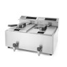 Friteuse Profi Line met digitale aftapkraan - 2 x 8 l - Merk HENDI - Fourniresto