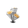 Unterstützung für 3 Pommes-Frites-Becher - Schwarz