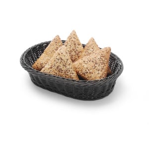 Black Oval Bread Basket - 320 x 230 mm