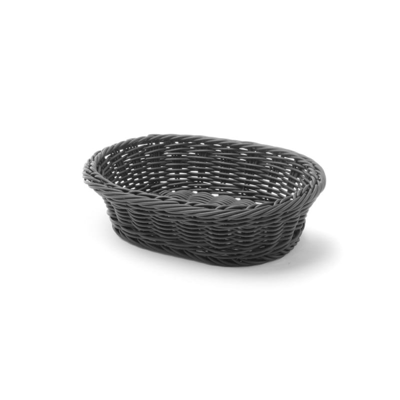 Black Oval Bread Basket - 250 x 190 mm