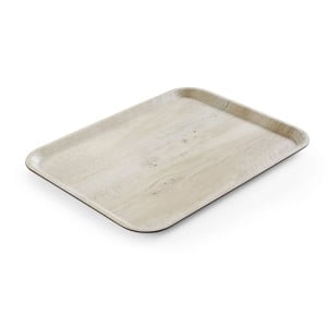 Plateau de Service en Mélamine Imprimé Bois Clair - 430 x 330 mm