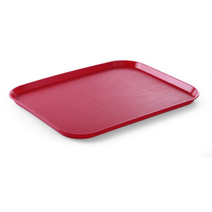 Rechthoekig dienblad voor fastfood - Groot model 450 x 350 mm - Rood- Rood