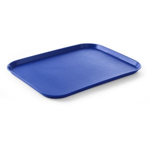 Rechteckiges Tablett Fast Food - Großes Modell 450 x 350 mm - Blau