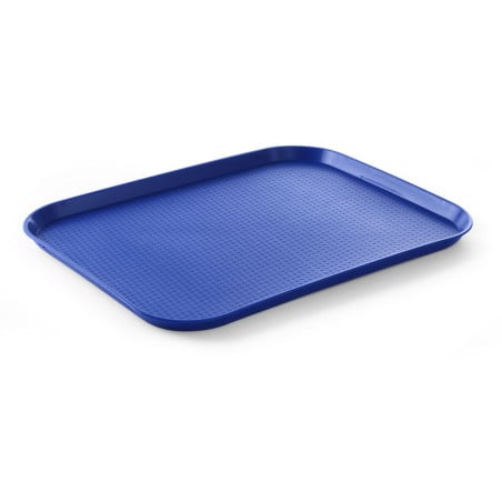 Rechteckiges Tablett Fast Food - Großes Modell 450 x 350 mm - Blau