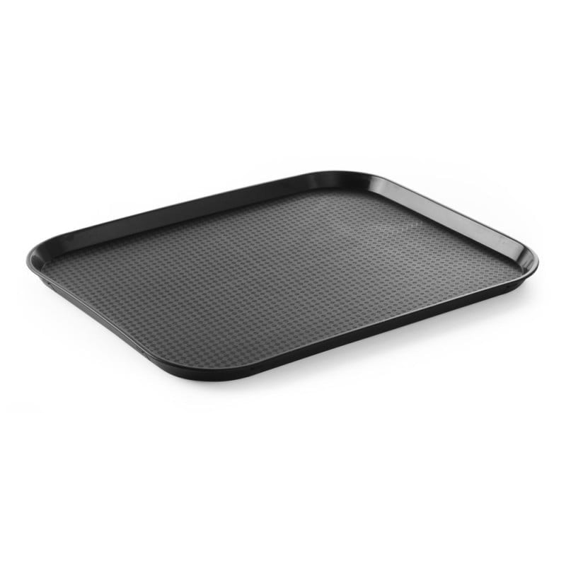 Rechteckiges Tablett FastFood - Großes Modell 450 x 350 mm - Schwarz