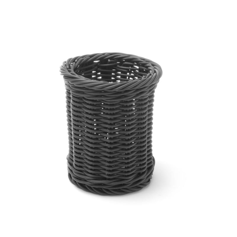 Round Cutlery Basket - Black