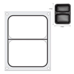 Dichtungsmatrix für manuelle Versiegelungsmaschine - 2 Fächer - Hendi