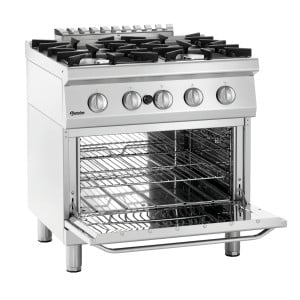 Fourneau 4 Flammen mit Gasofen GN 2/1 Serie 700