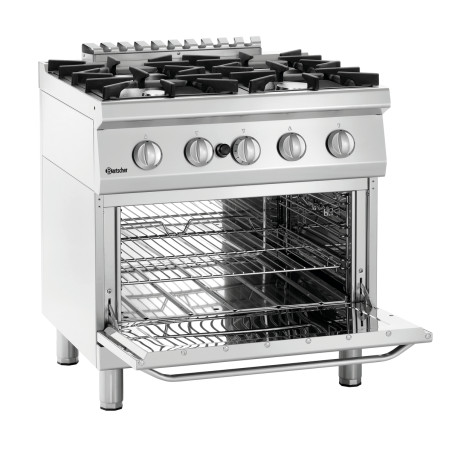Fornuis 4 Pits met Gasoven GN 2/1 Serie 700