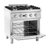 Vierpitsfornuis met gasoven GN 2/1 Serie 700