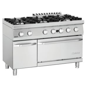 Herd 6 Flammen mit Gasofen GN 2/1 und Schrank Serie 700