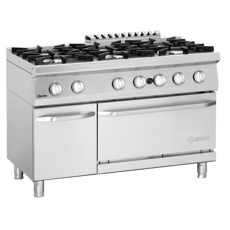 6-Burner Stove with GN 2/1 Gas Oven and Cabinet Series 700