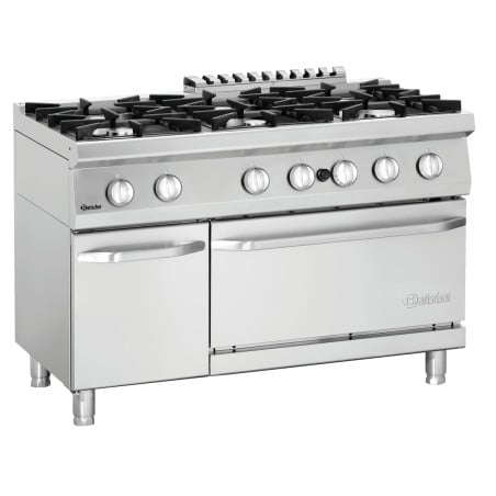 Herd 6 Flammen mit Gasofen GN 2/1 und Schrank Serie 700