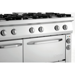 Fornuis 6 branders met elektrische oven GN 1/1 en kast Serie 700