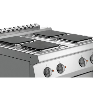 Four 4 Square Plates Range with Electric Oven GN1/1 Series 700