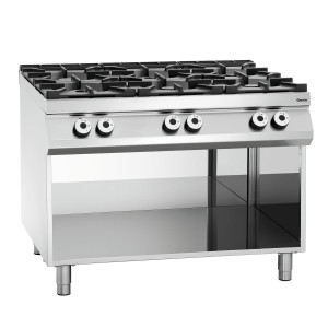Sechsbrenner-Herd Serie 900 - Offener Unterbau der Marke Bartscher
