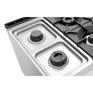 Sechsbrenner-Herd Serie 900 - Gasofen GN 2/1 und Schrank der Marke Bartscher