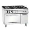 Fornuis met 6 krachtige branders serie 900 - Gasoven GN 2/1 en kast van het merk Bartscher
