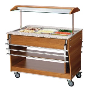 Plattenwagen für Warm- und Kaltbuffet - 3 x GN 1/1