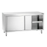 Stainless Steel Cabinet with Sliding Doors and Shelf - L 1600 mm