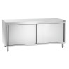 Stainless Steel Cabinet with Sliding Doors and Shelf - L 1800 mm