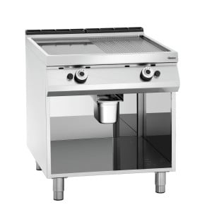Snackplaat Breedte 800 - 1/2 Glad 1/2 Geribbeld - Gas