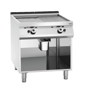 Snackplatte Breite 800 - 1/2 Glatt 1/2 Gerillt - Gas