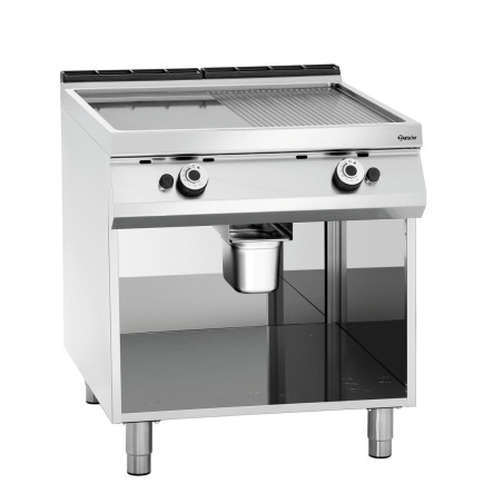 Plaatgrill Breedte 800 - 1/2 Glad 1/2 Geribbeld - Gas