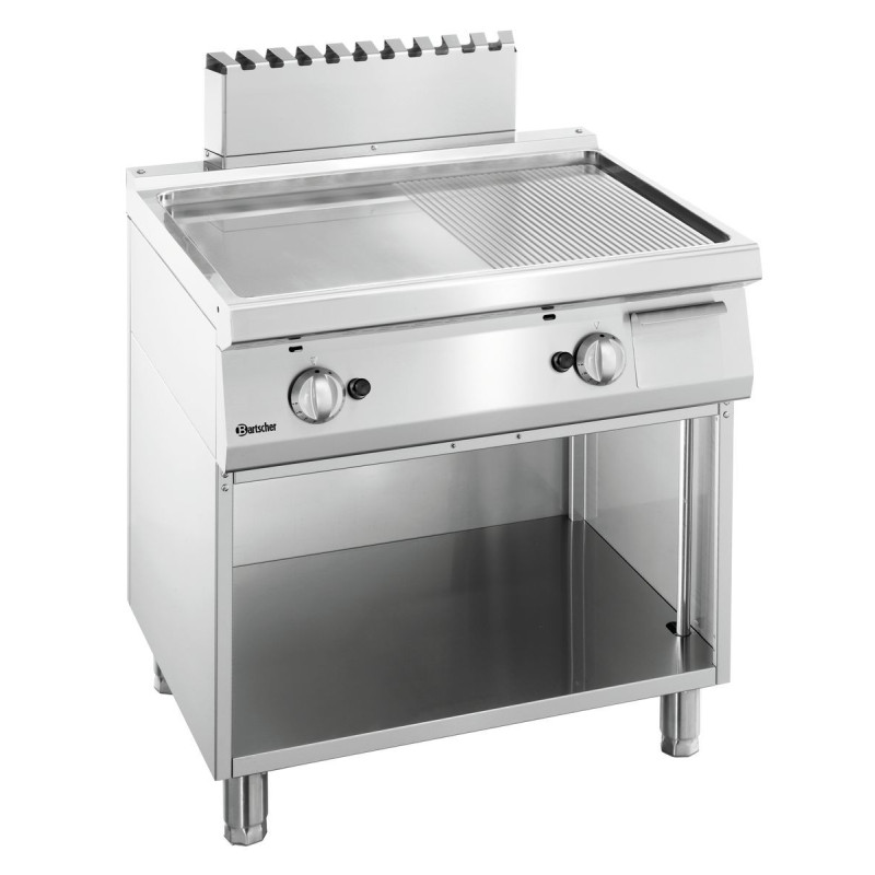 Snackplatte 1/2 Glatt, 1/2 Gerillt Breite 800 - Gas Snackplatte 1/2 Glatt, 1/2 Gerillt Breite 800 - Gas