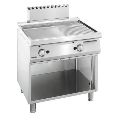 Snackplatte 1/2 Glatt, 1/2 Gerillt Breite 800 - Gas