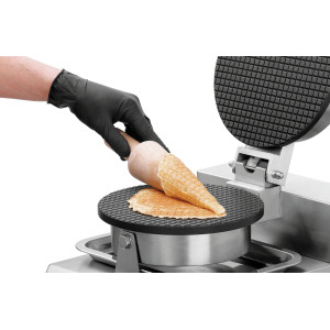 Waffeleisen Kegel aus Edelstahl - 1000 W - Bartscher