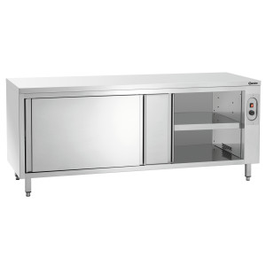 Professional stainless steel heated cabinet - 2000mm dimensions