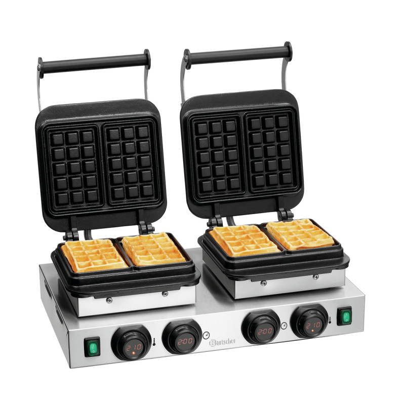 Professional Bartscher waffle maker with 2 tanks - Fast and crispy cooking