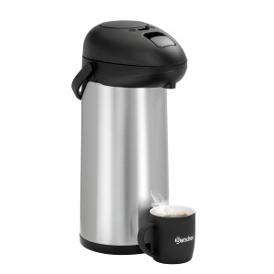 Thermos met pomp 5L Bartscher - Optimale bewaring, ideaal voor professionals.