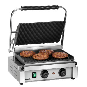 Grill contact Panini-T Bartscher : High-performance contactgrill voor panini's en sandwiches