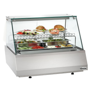 Refrigerated display case 2/1 GN with flat glass Bartscher | Professional kitchen