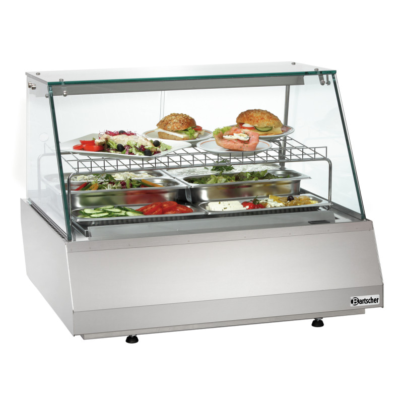 Koelvitrine 2/1 GN van plat glas Bartscher | Professionele keuken