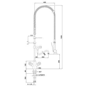 Bartscher Mixer 26L-1801B met Douchette