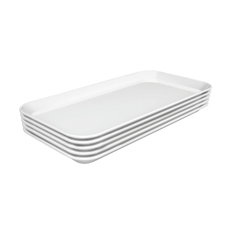 Presentatieschaal Bartscher 150x300 mm in wit melamine - Set van 5