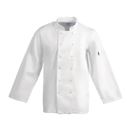 Unisex White Long Sleeve Vegas Kitchen Jacket - Size M - Whites Chefs Clothing - Fourniresto